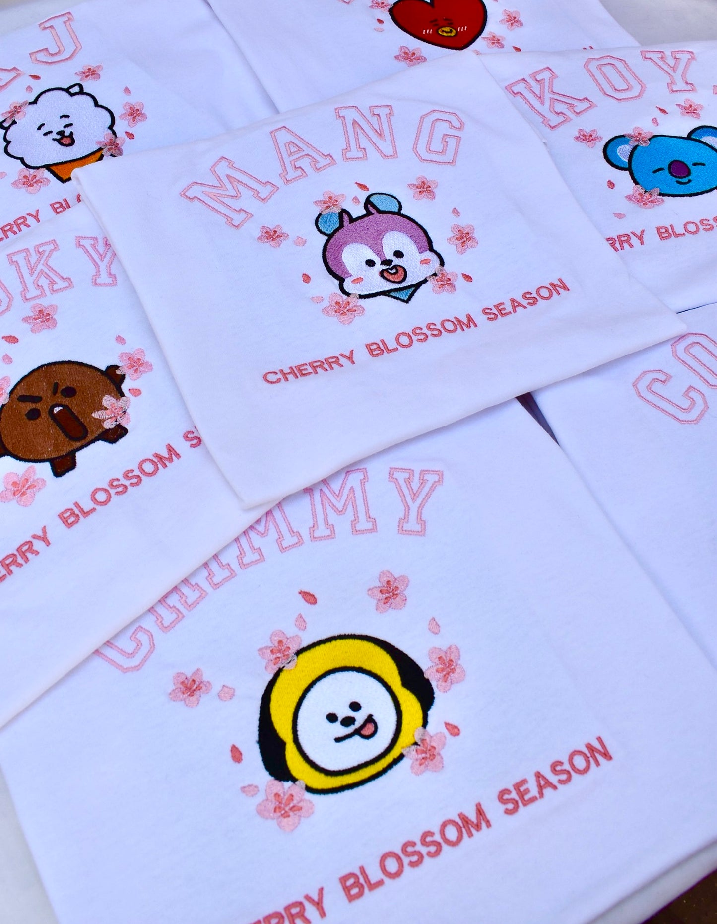 BT21 CHERRY BLOSSOM COLLECTION – Embroidered Spring Tees