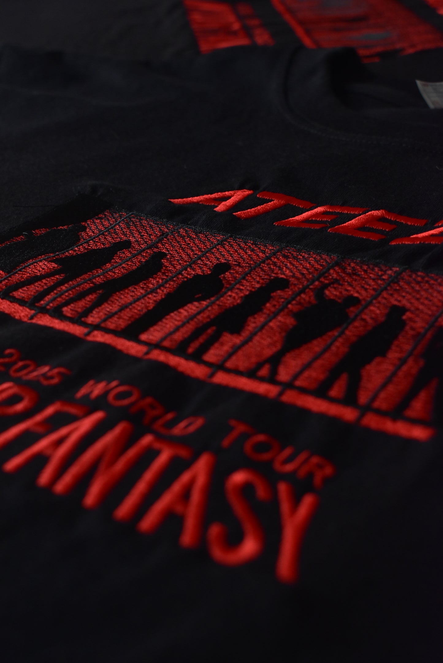 ATEEZ IN YOUR FANTASY TOUR BLACK EMBROIDERED T-SHIRT TEE shirt