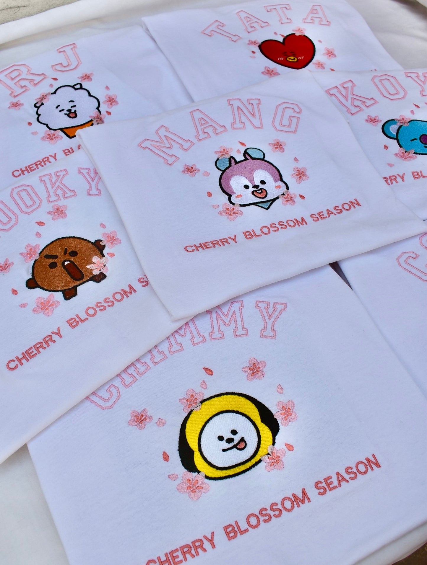 BT21 CHERRY BLOSSOM COLLECTION – Embroidered Spring Tees