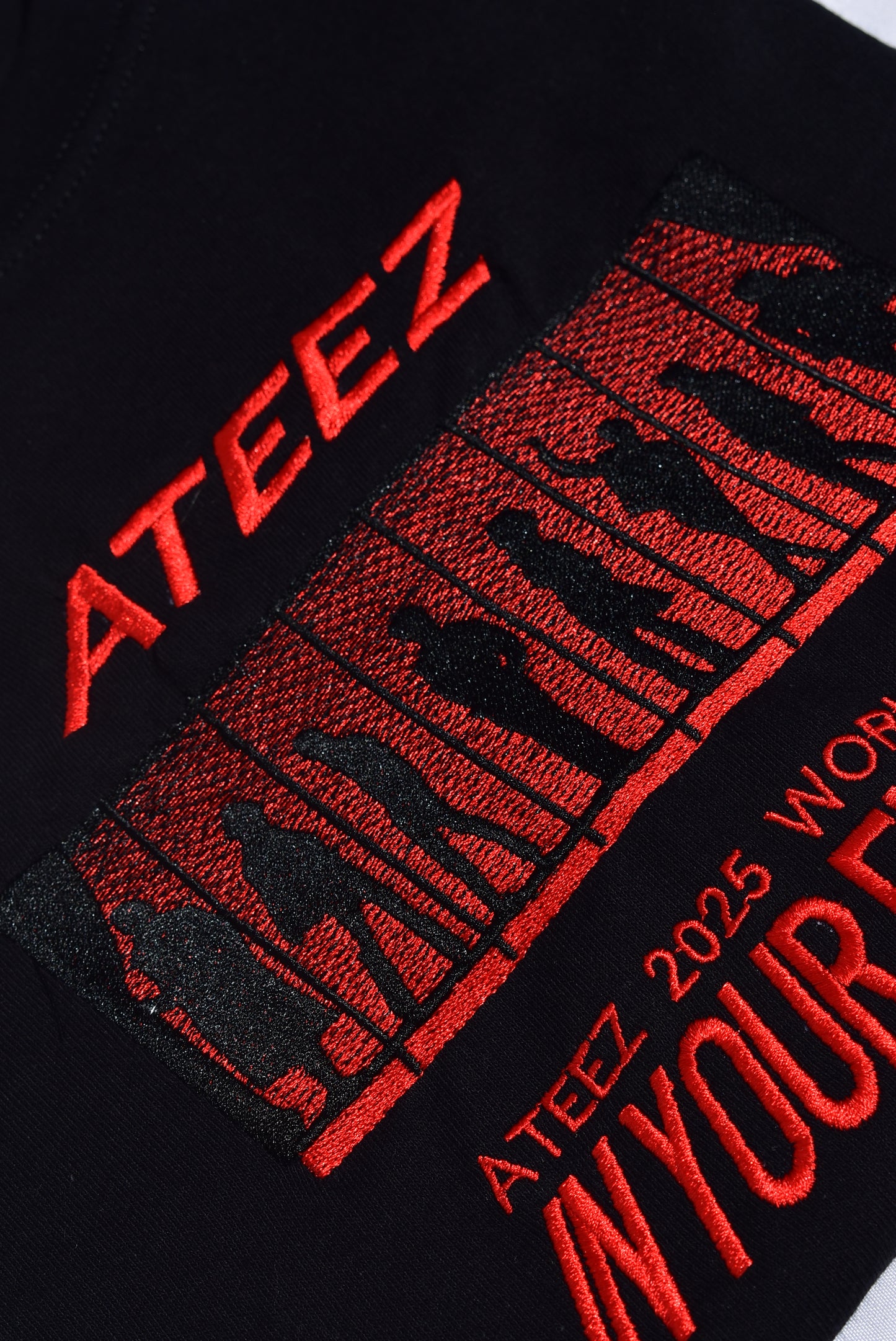 ATEEZ IN YOUR FANTASY TOUR BLACK EMBROIDERED T-SHIRT TEE shirt