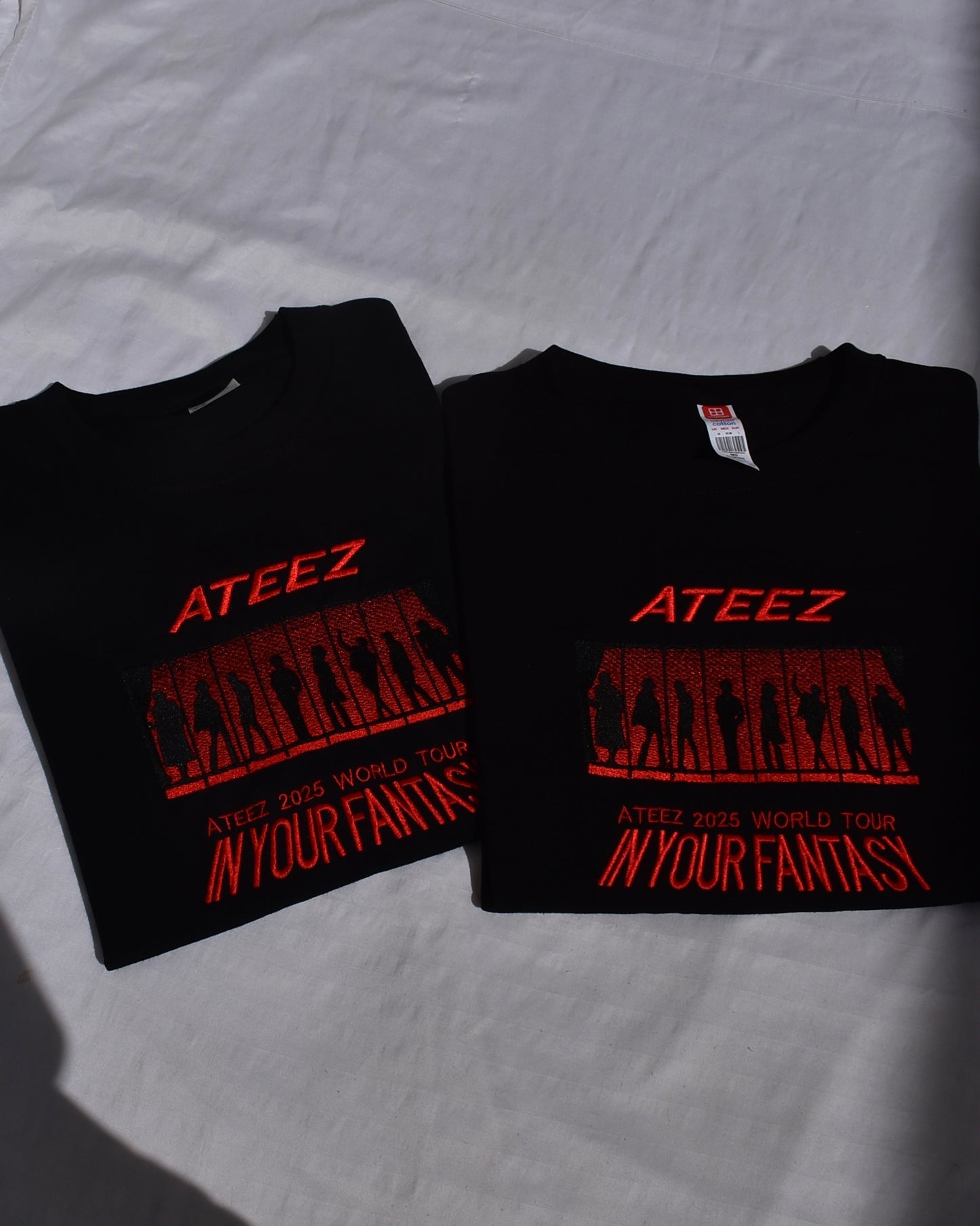 ATEEZ IN YOUR FANTASY TOUR BLACK EMBROIDERED T-SHIRT TEE shirt