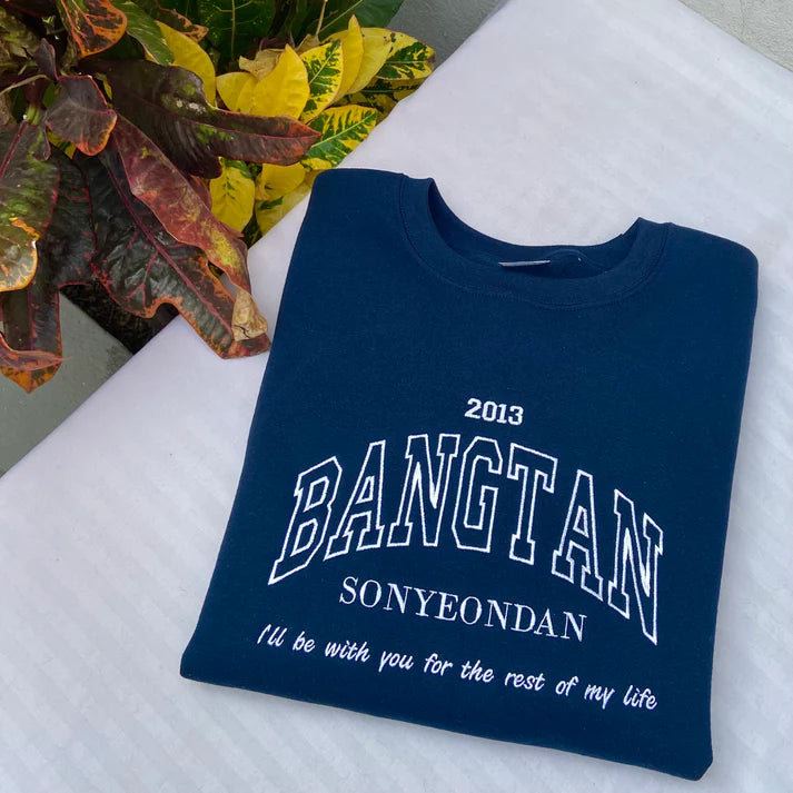 BANGTAN NAVY embroidered Sweatshirt