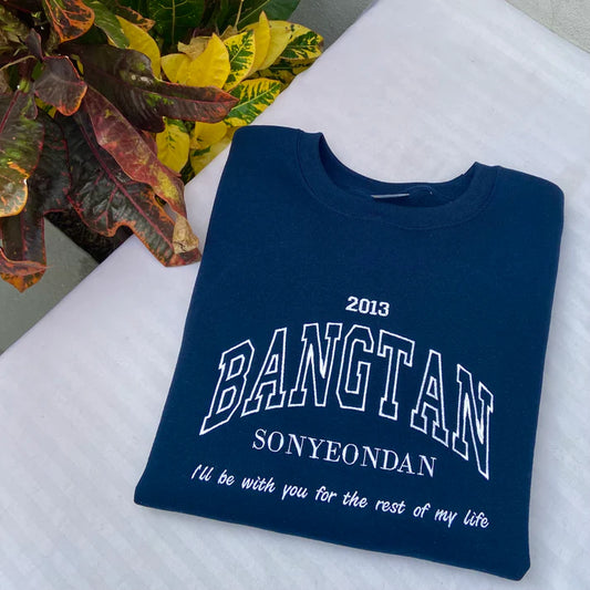 BANGTAN NAVY embroidered Sweatshirt