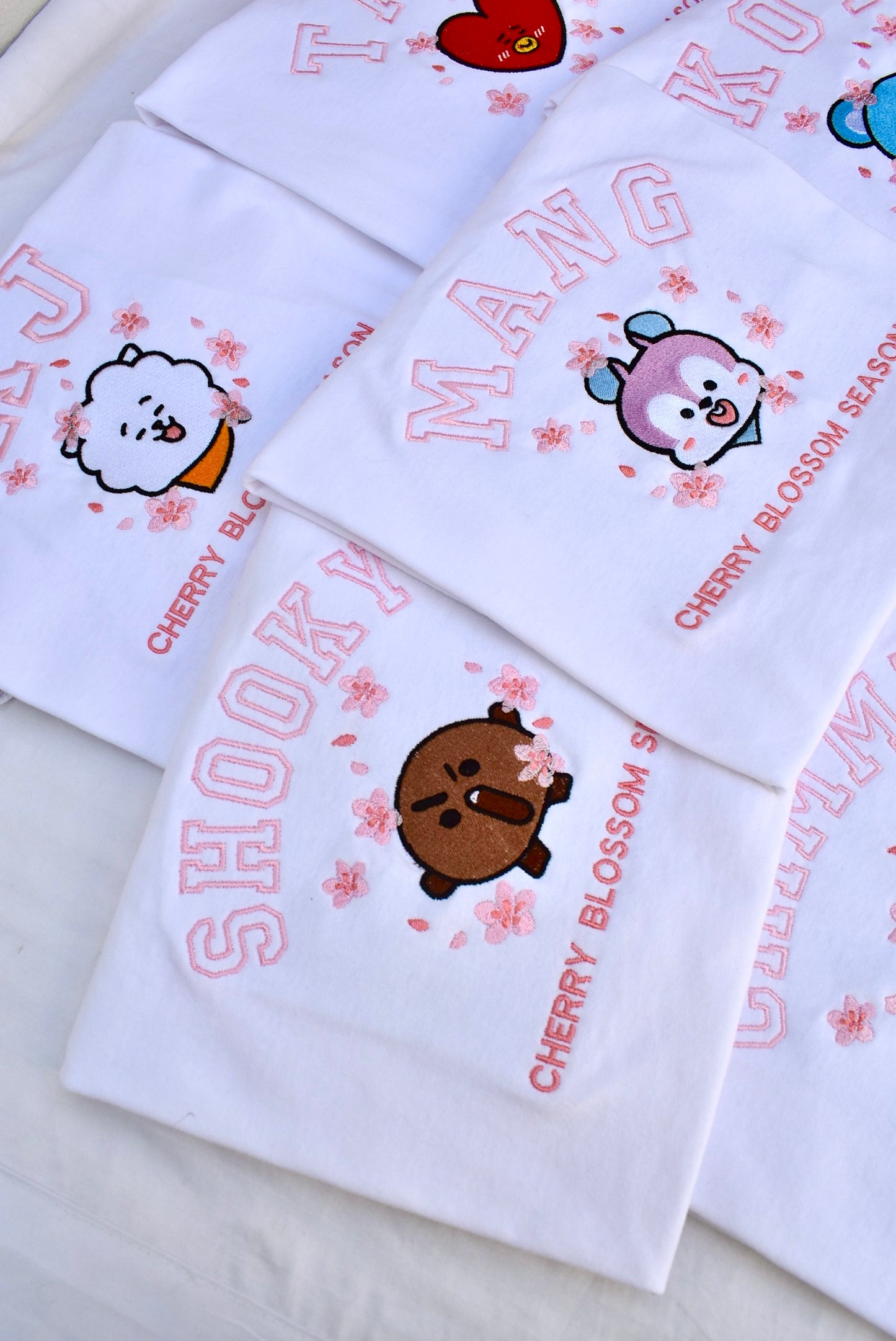 BT21 CHERRY BLOSSOM COLLECTION – Embroidered Spring Tees