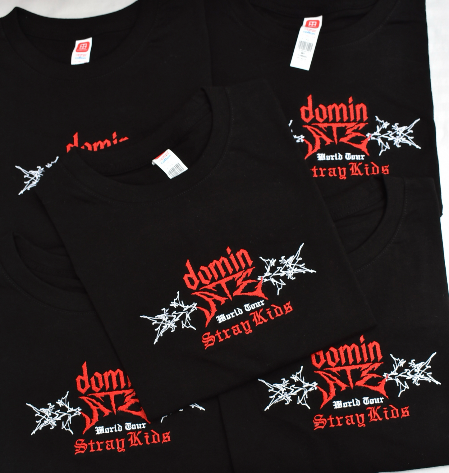 DominATE TOUR STRAY KIDS black EMBROIDERED SHIRT