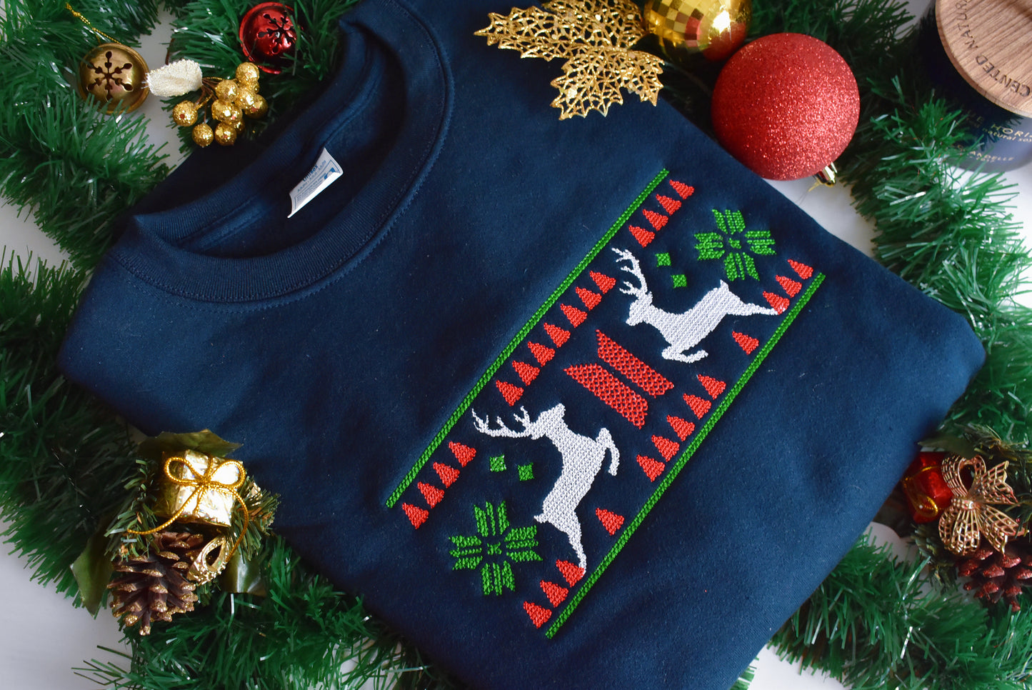 BTS CHRISTMAS EDITION EMBROIDERED SWEATSHIRT