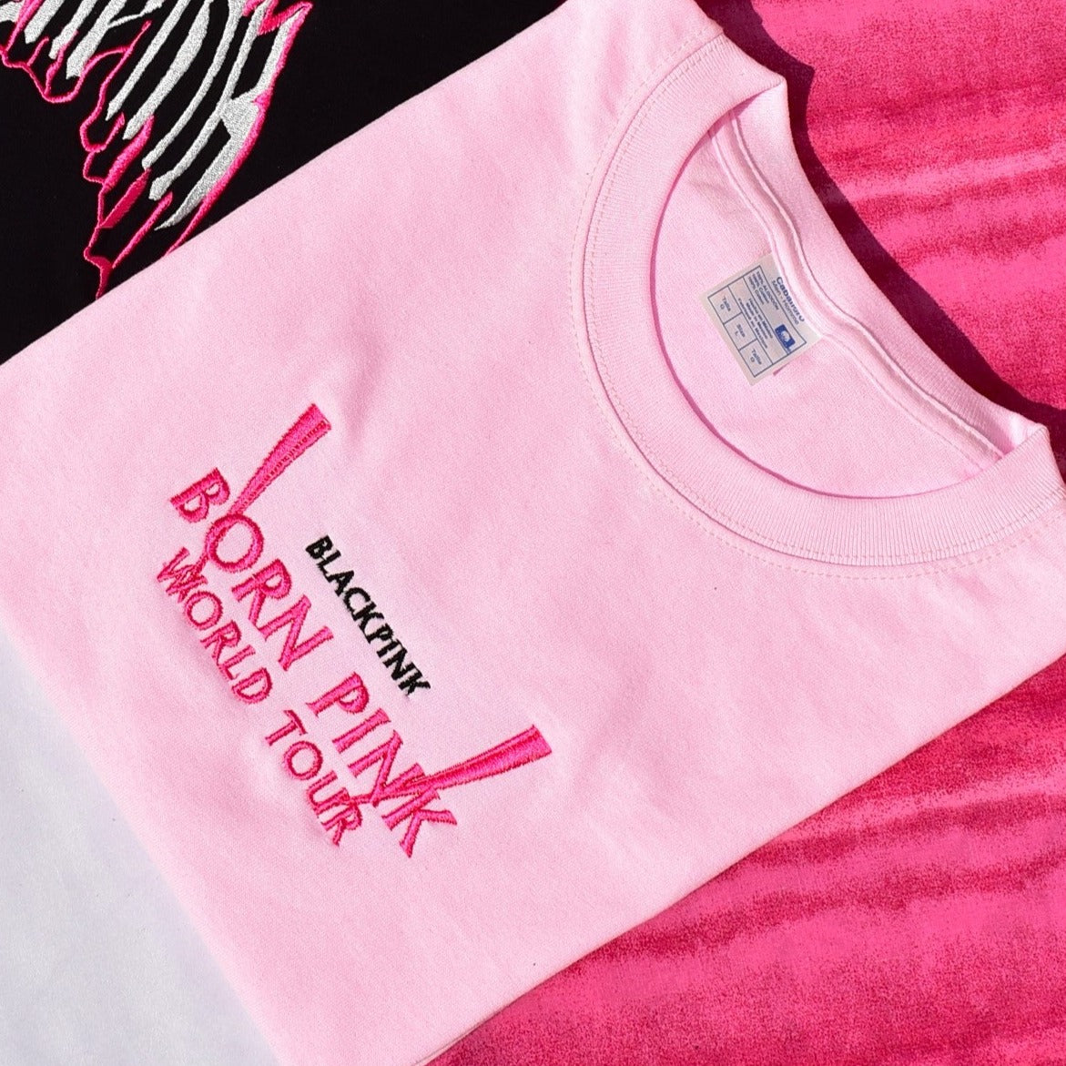 BORN PINK embroidered pink shirt
