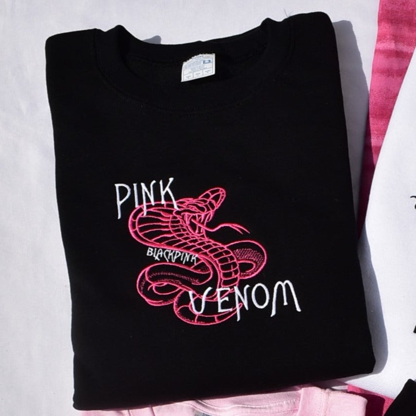 PINK VENOM BLACKPINK embroidered Sweatshirt