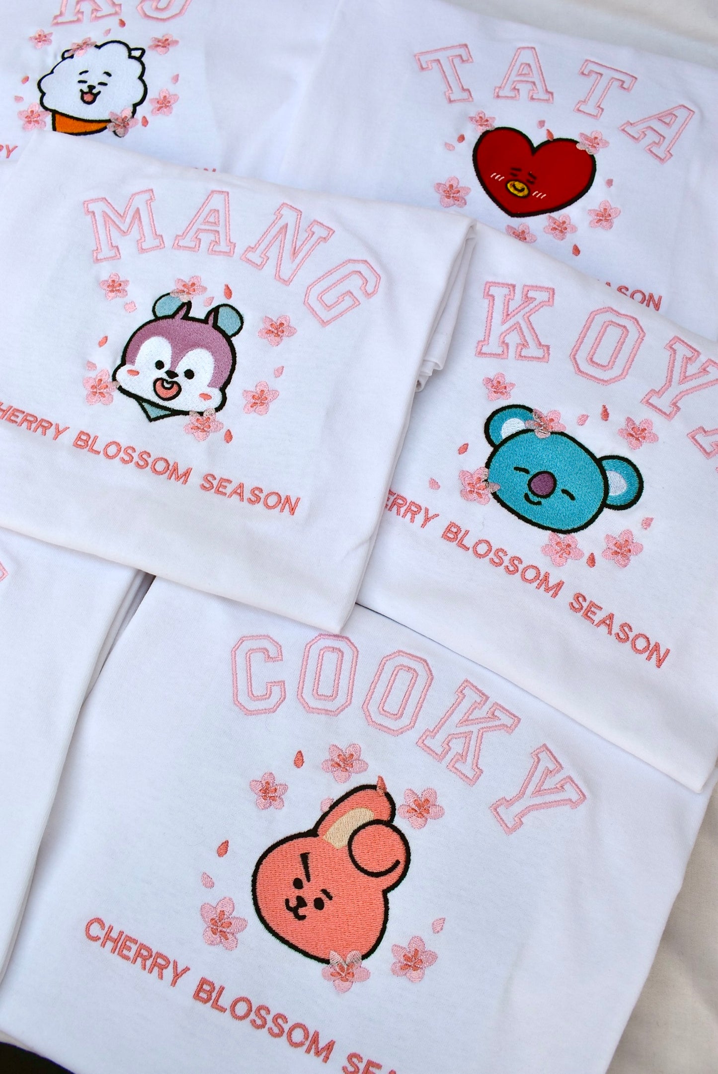 BT21 CHERRY BLOSSOM COLLECTION – Embroidered Spring Tees