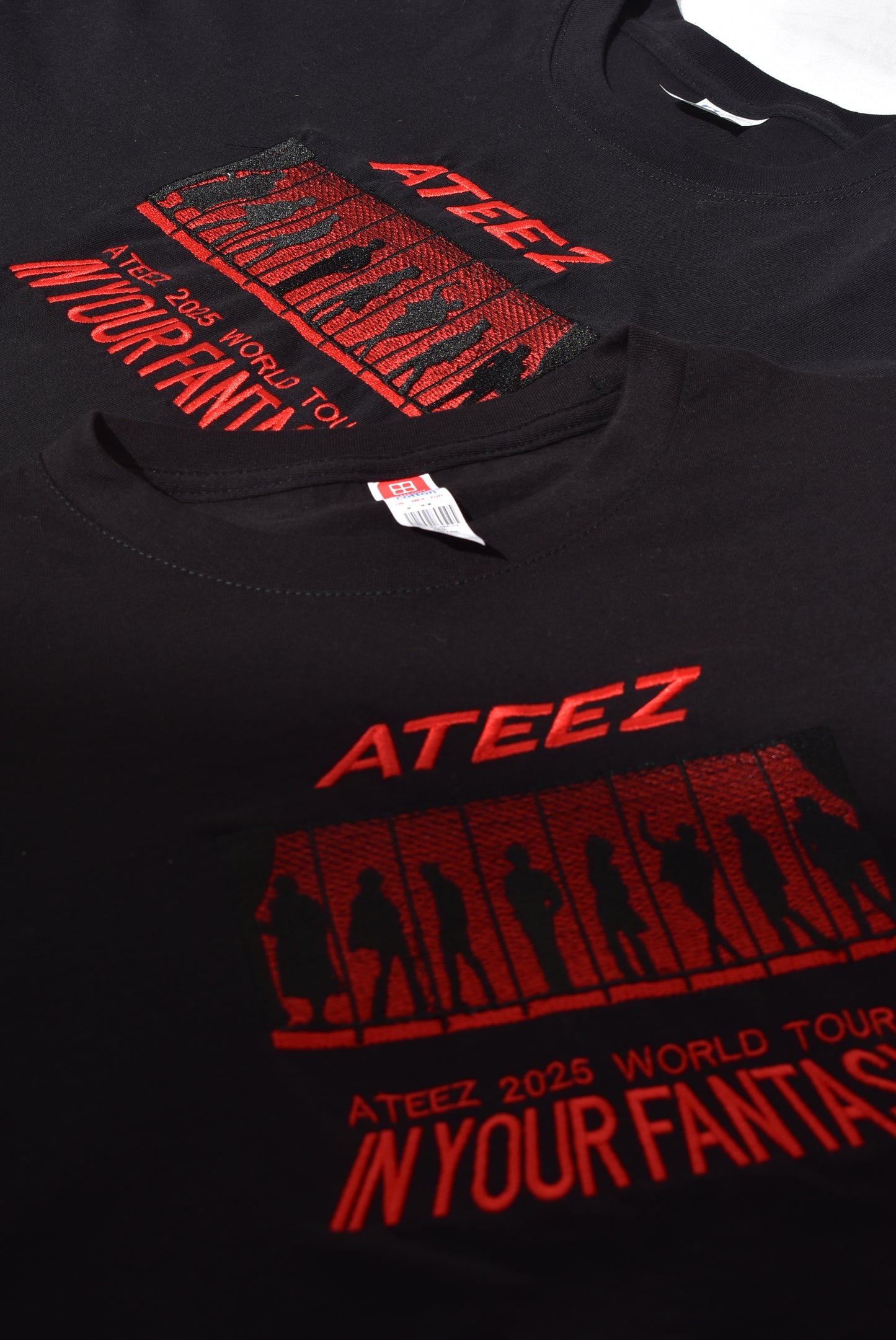 ATEEZ IN YOUR FANTASY TOUR BLACK EMBROIDERED T-SHIRT TEE shirt
