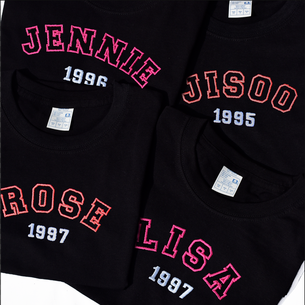 BLACKPINK MEMBERS NAME embroidered shirt