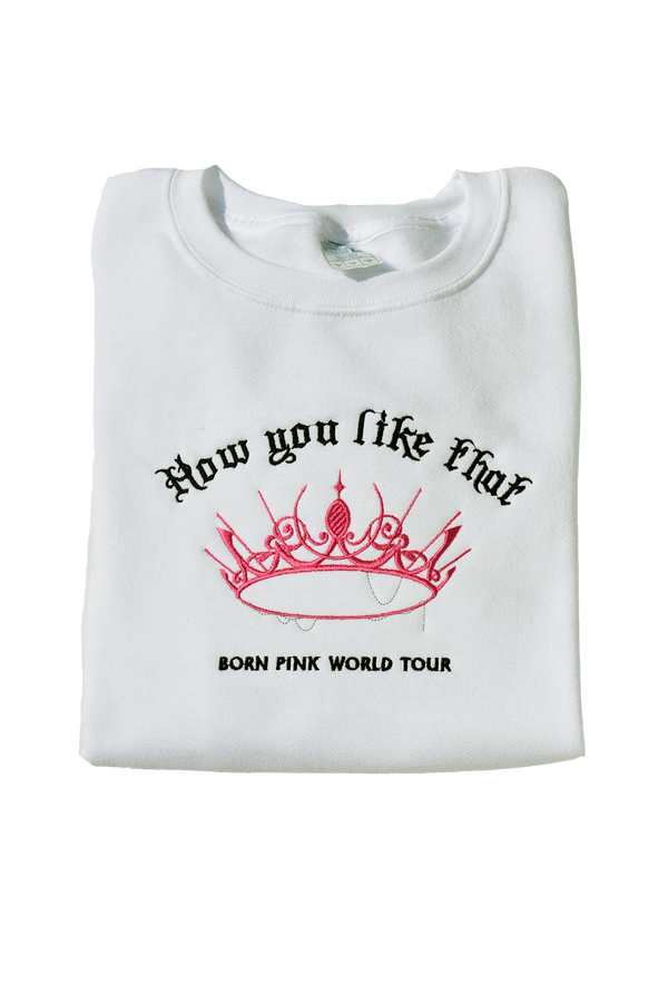 HOW YOU LIKE THAT BLACKPINK WHITE embroidered Sweatshirt