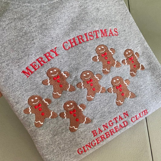 BANGTAN BTS GINGERBREAD CLUB EMBROIDERED SWEATSHIRT