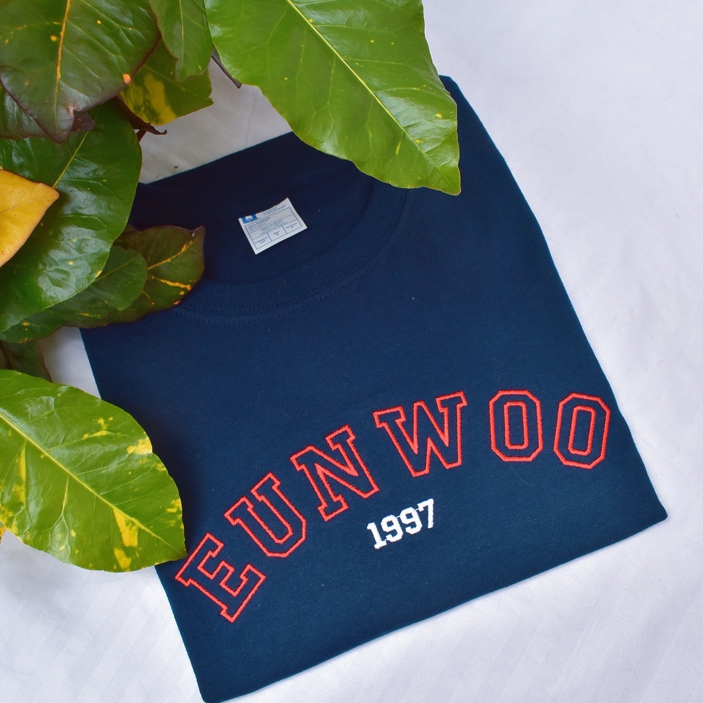 CHA EUN WOO EMBROIDERED NAVY BLUE SWEATSHIRT