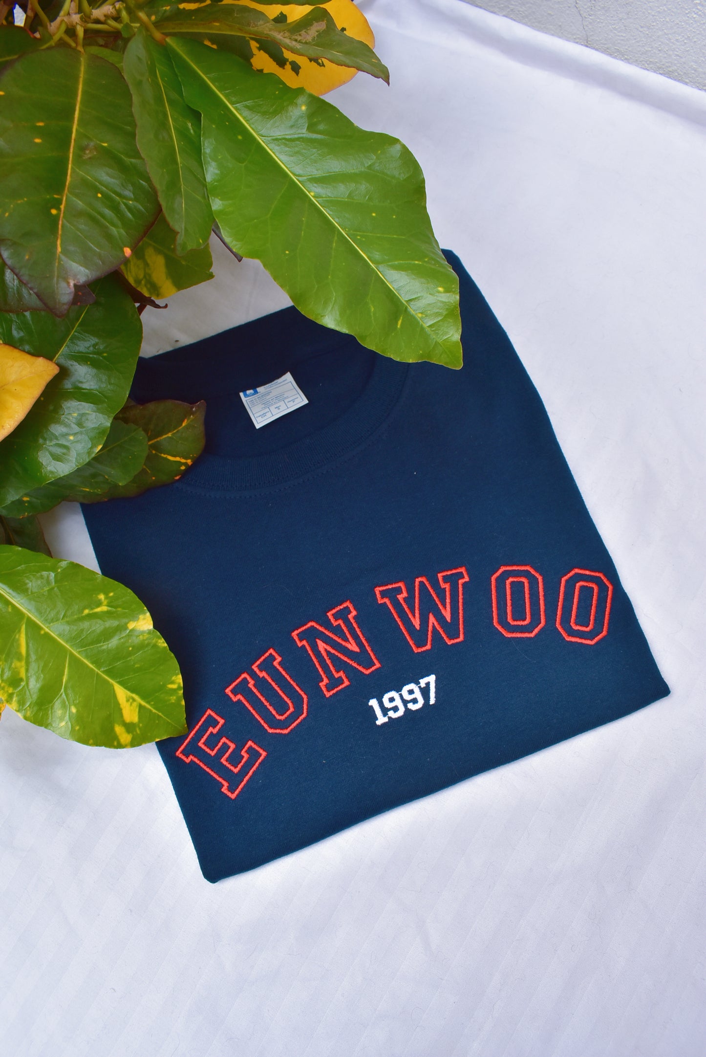 CHA EUN WOO EMBROIDERED NAVY BLUE SWEATSHIRT