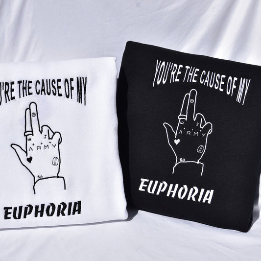 EUPHORIA JUNGKOOK TATTOO embroidered Sweatshirt