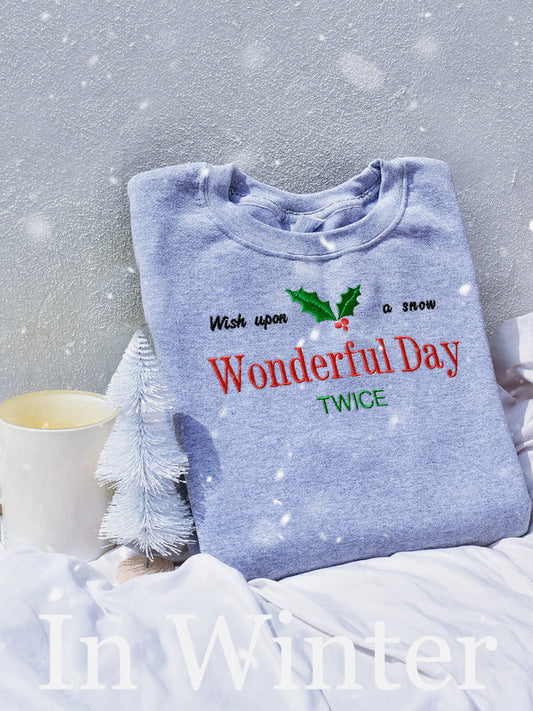 TWICE WONDERFUL DAY EMBROIDERED SWEATSHIRT