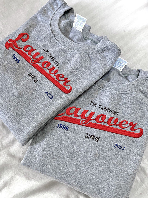 V LAYOVER EMBROIDERED SWEATSHIRT