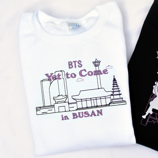 YET TO COME IN BUSAN WHITE embroidered Sweatshirt